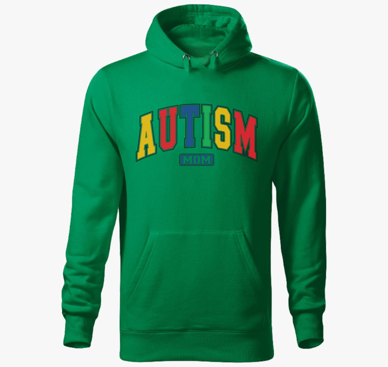 Autism Mom kapucnis pulóver — Fűzöld