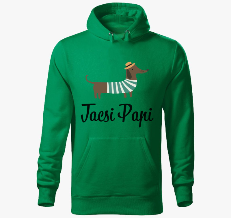 Tacsi papi kapucnis pulóver — Fűzöld