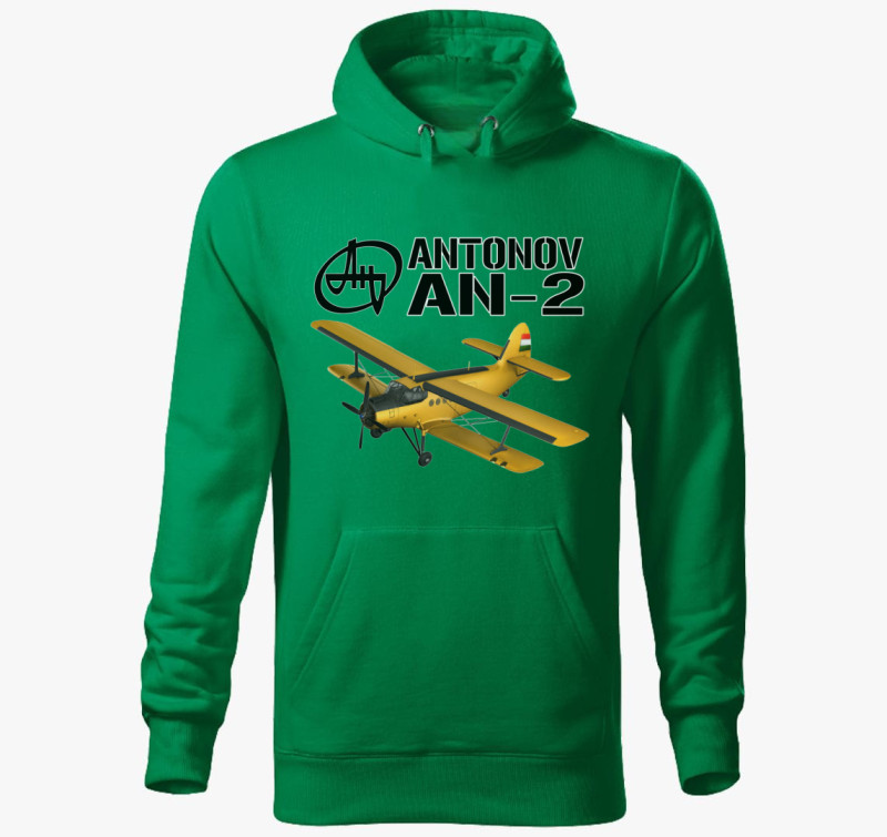 An-2 kapucnis pulóver — Fűzöld