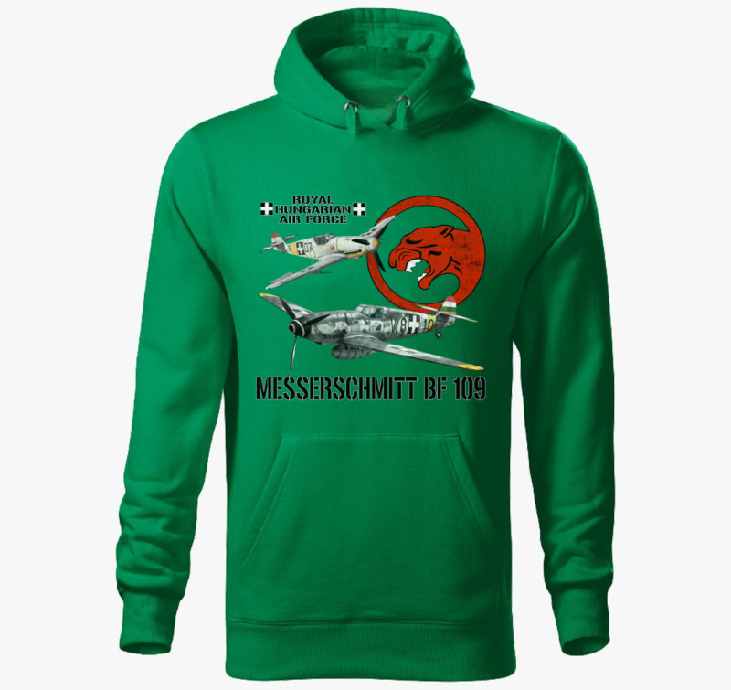 Messerschmitt BF 109 3 kapucnis pulóver — Fűzöld