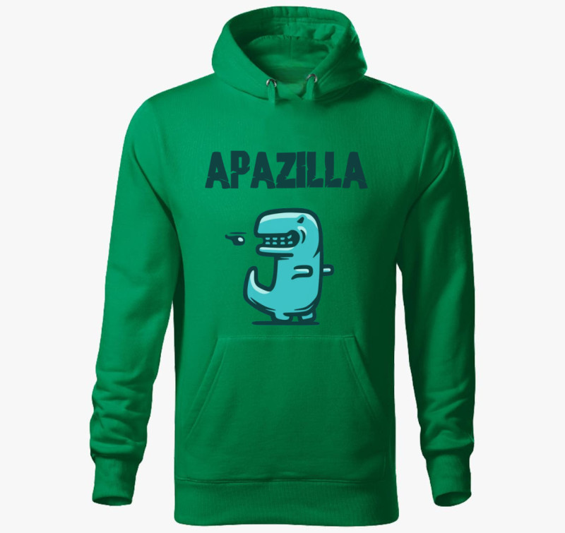 Apazilla kapucnis pulóver — Fűzöld