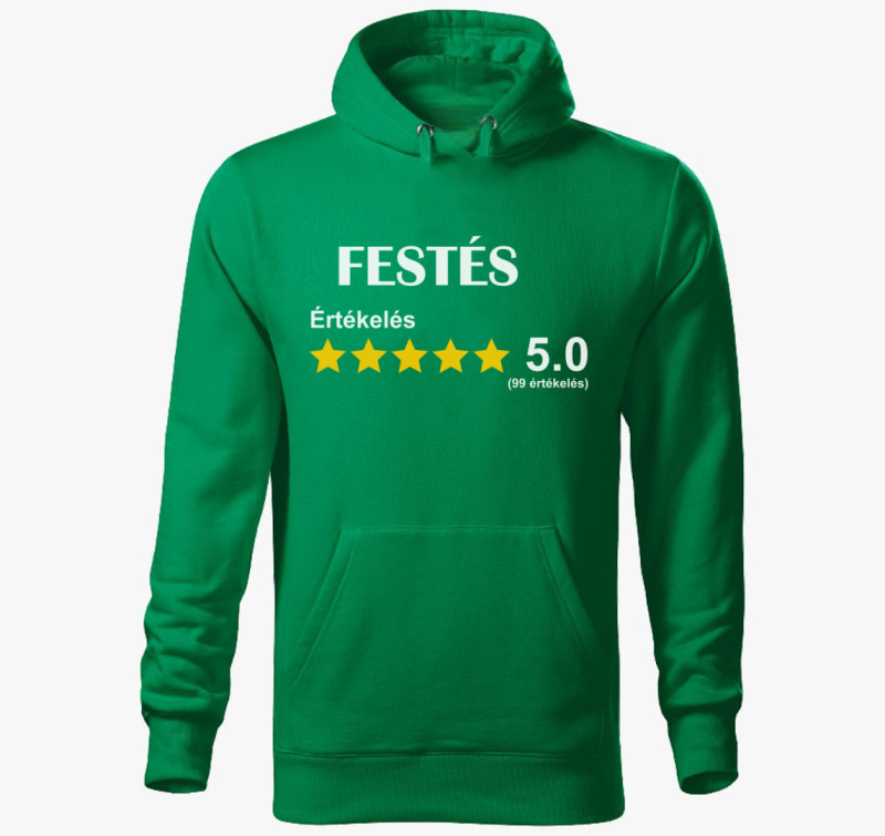 Festő értékelős kapucnis pulóver — Fűzöld