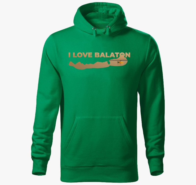 I Love Balaton kapucnis pulóver — Fűzöld
