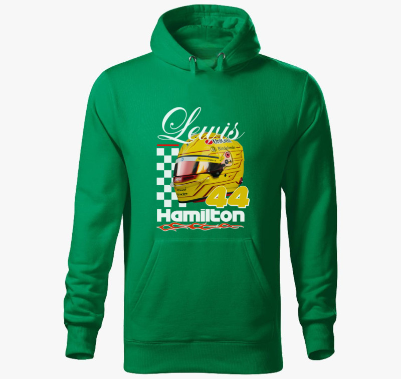 Lewis Hamilton Sisak kapucnis pulóver — Fűzöld
