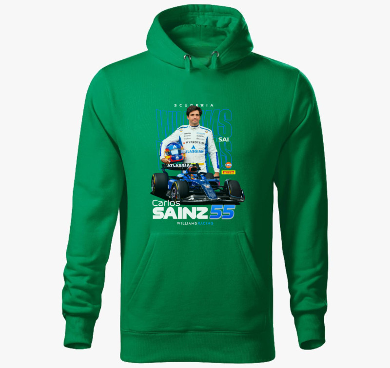 Carlos Sainz Williams kapucnis pulóver — Fűzöld
