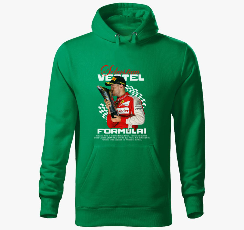 Sebastian Vettel Kupa kapucnis pulóver — Fűzöld