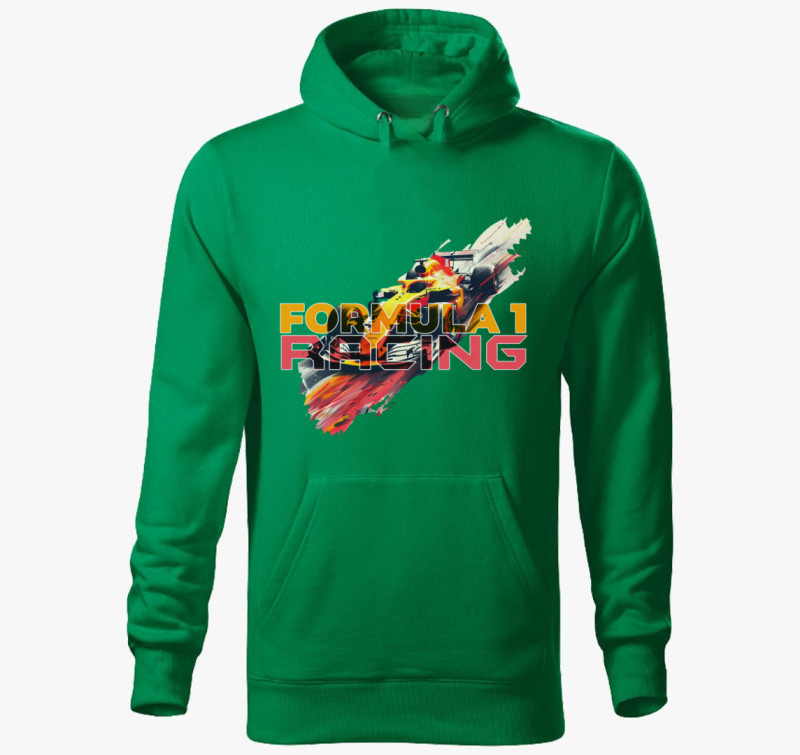 Formula 1 Racing kapucnis pulóver — Fűzöld