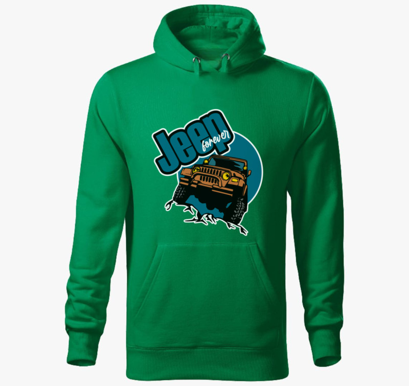 Jeep forever kapucnis pulóver — Fűzöld