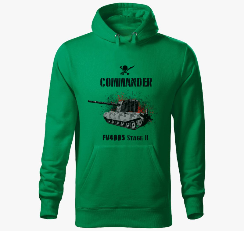 Commander FV4005 kapucnis pulóver — Fűzöld