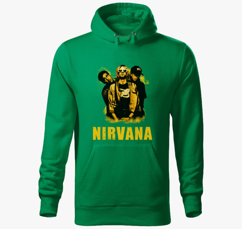 Nirvana kapucnis pulóver — Fűzöld