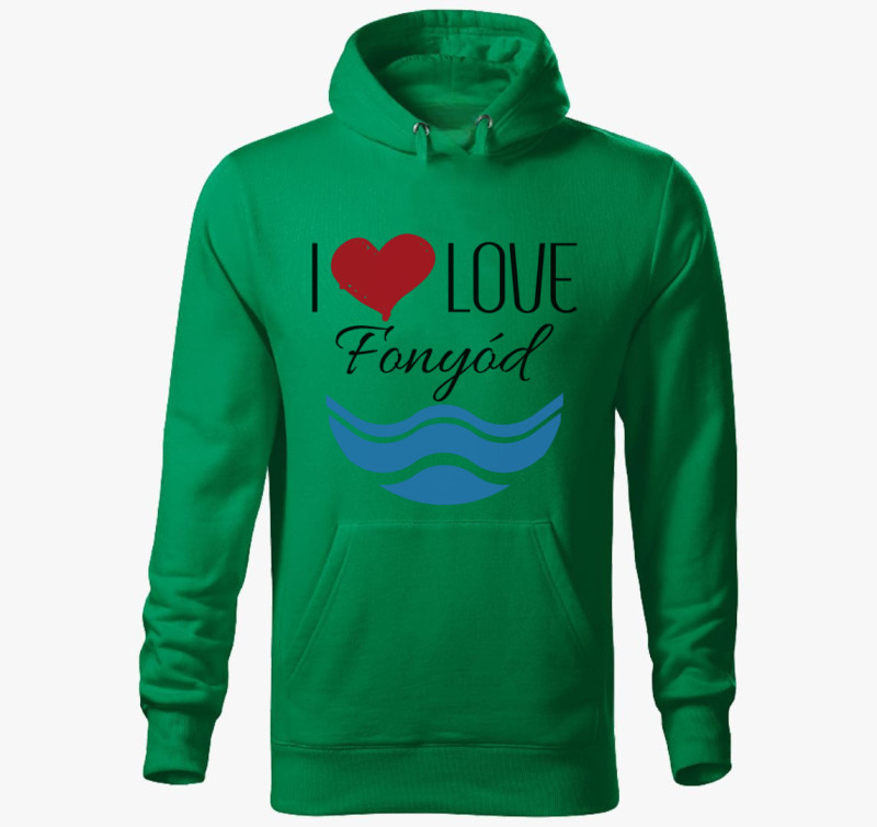 I love Fonyód kapucnis pulóver — Fűzöld