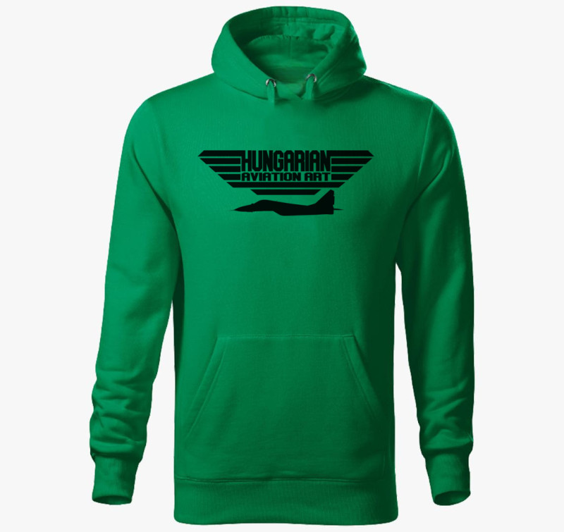 Hungarian Aviation Art kapucnis pulóver — Fűzöld