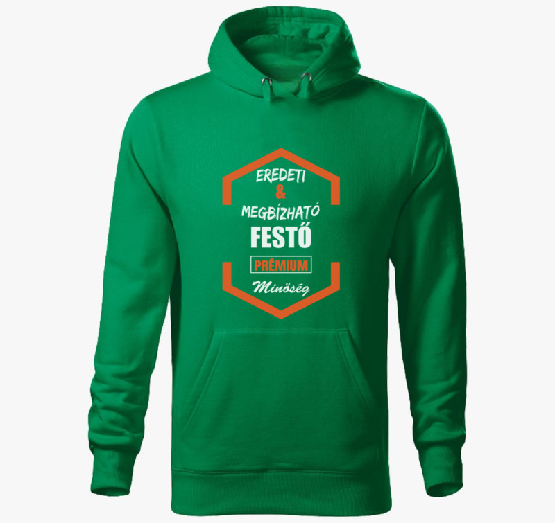 Eredeti és megbízható festő prémium minőség kapucnis pulóver — Fűzöld