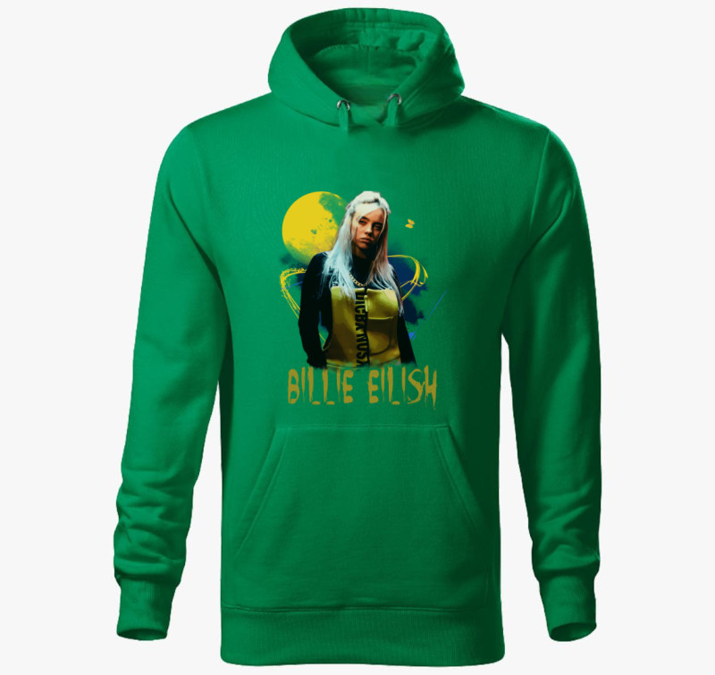 Billie Eilish kapucnis pulóver — Fűzöld