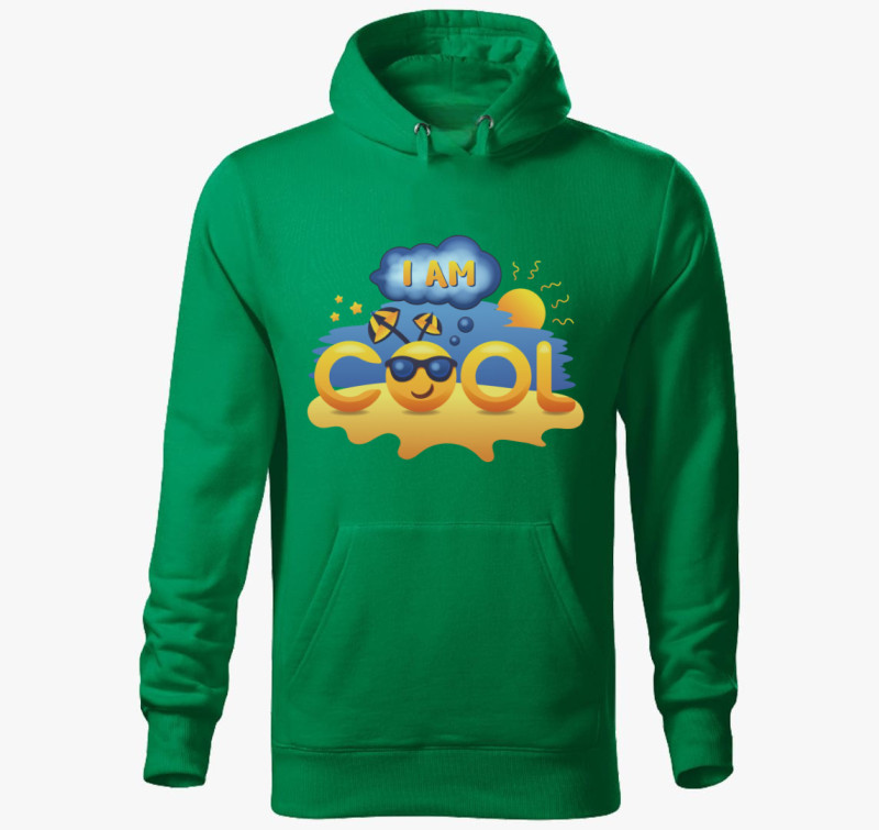 Cool kapucnis pulóver — Fűzöld