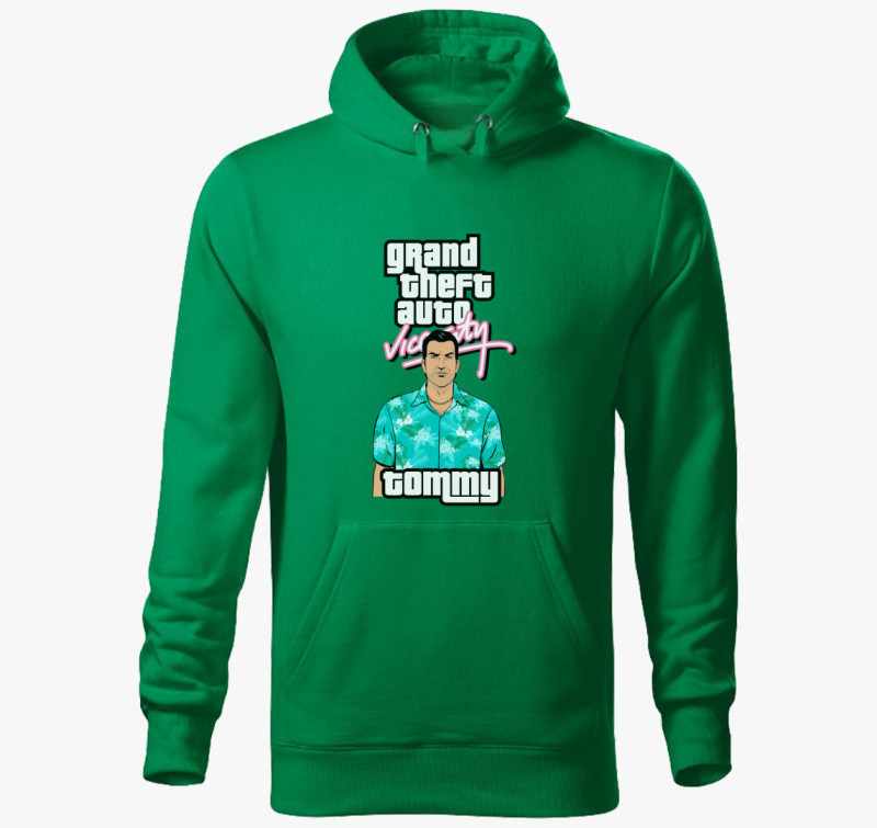 GTA Vice City Tommy kapucnis pulóver — Fűzöld