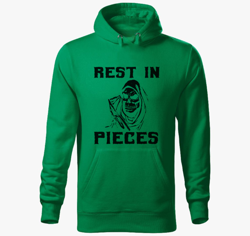 Rest in Pieces kapucnis pulóver — Fűzöld