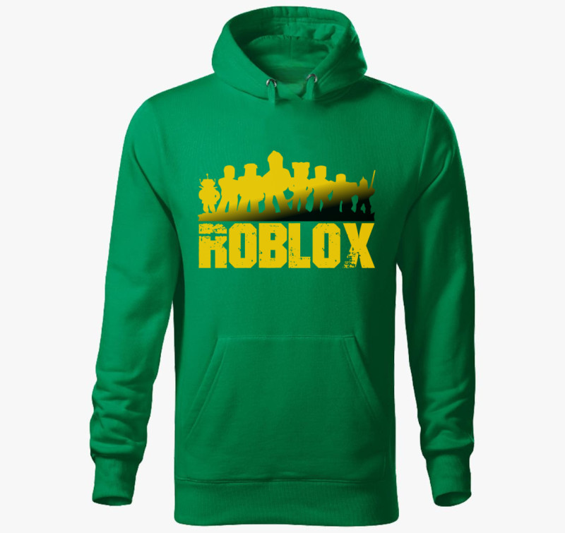 Roblox feliratos kapucnis pulóver — Fűzöld
