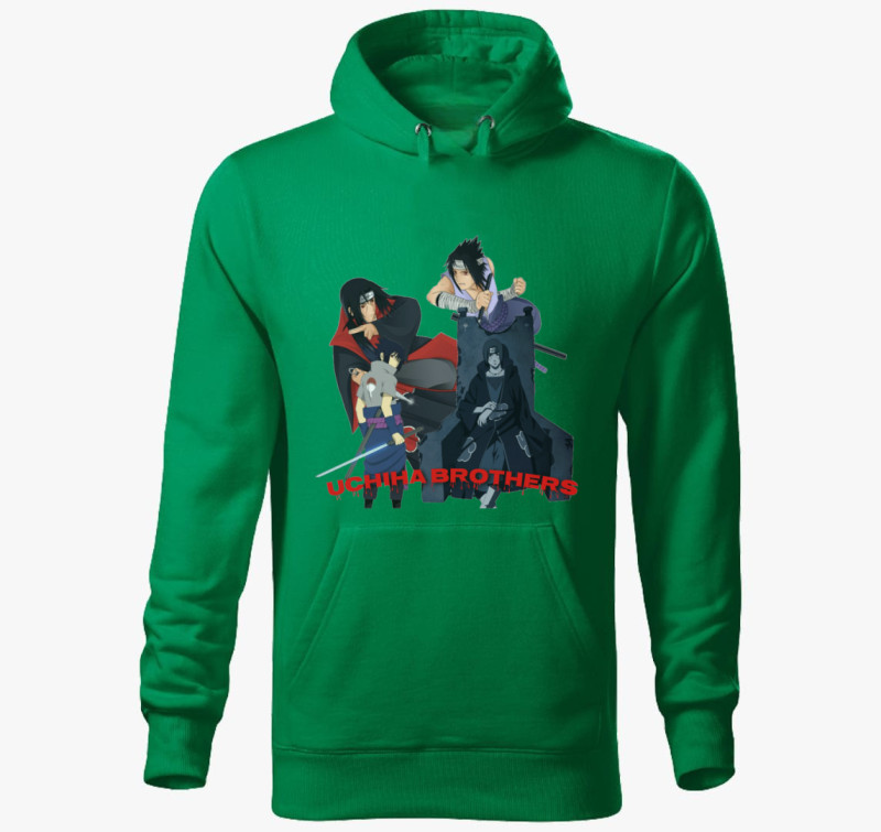 Uchiha brothers kapucnis pulóver — Fűzöld