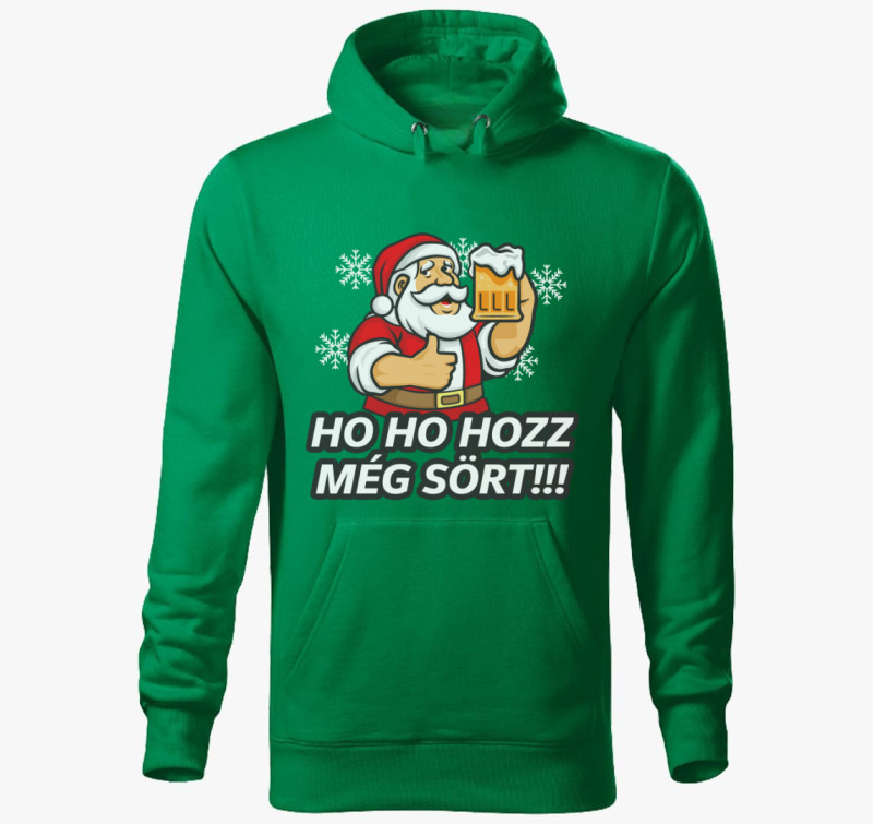 Ho ho hozz még sört kapucnis pulóver — Fűzöld
