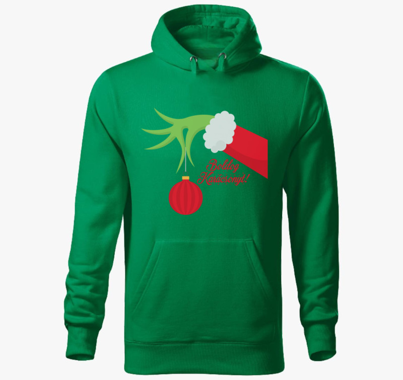 Boldog karácsonyt Grinch kapucnis pulóver — Fűzöld