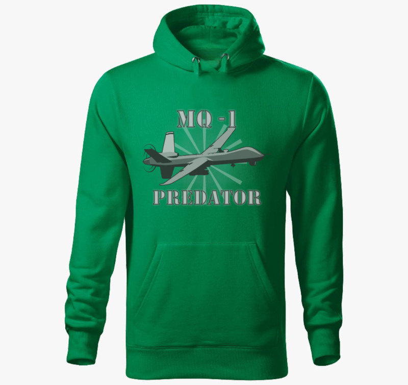 Prédátor harcidrón kapucnis pulóver — Fűzöld