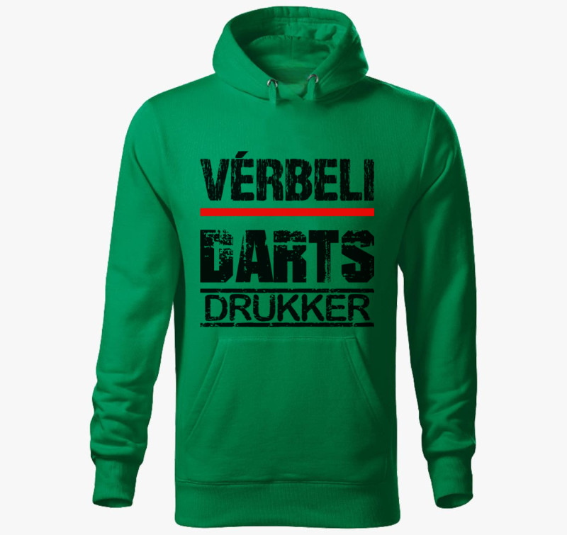 Vérbeli darts drukker kapucnis pulóver — Fűzöld