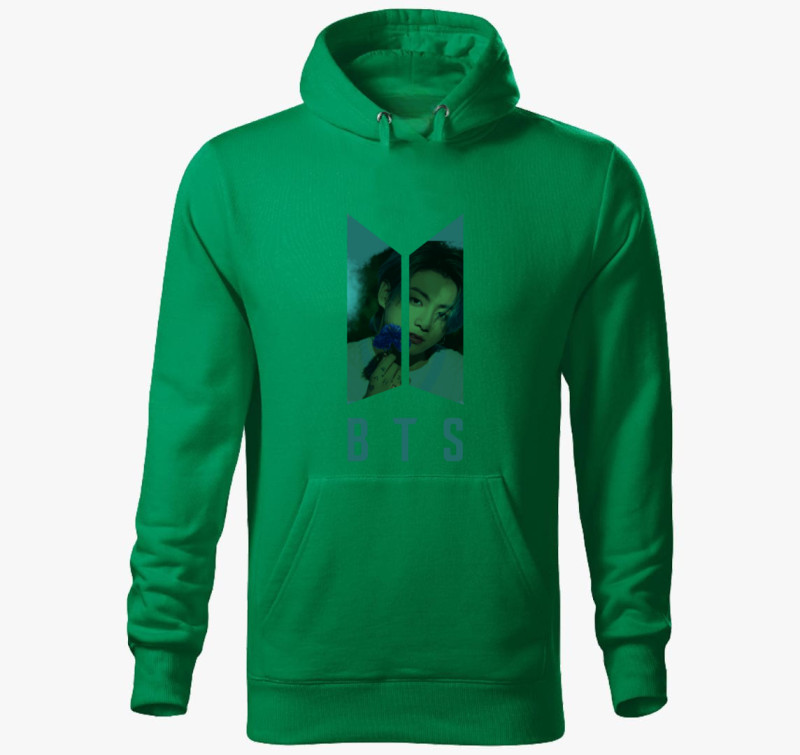Bts-Jungkook kapucnis pulóver — Fűzöld