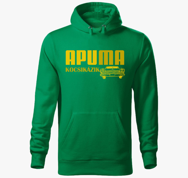 Apu ma kocsikázik kapucnis pulóver — Fűzöld