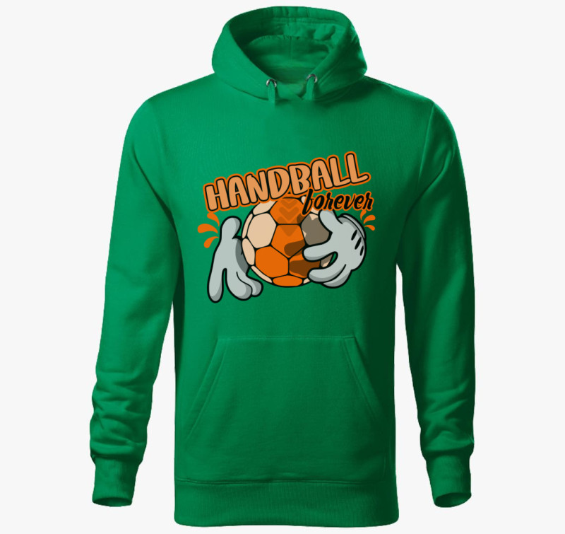 Comic handball kapucnis pulóver — Fűzöld