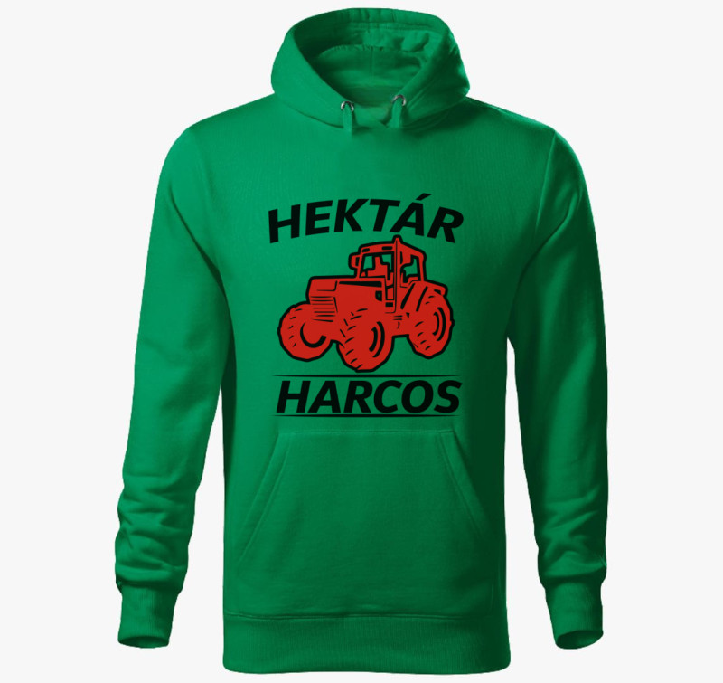 Hektár harcos traktoros kapucnis pulóver — Fűzöld