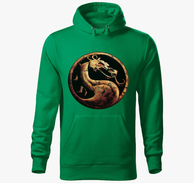 Mortal kombat 1995 mintájú kapucnis pulóver — Fűzöld