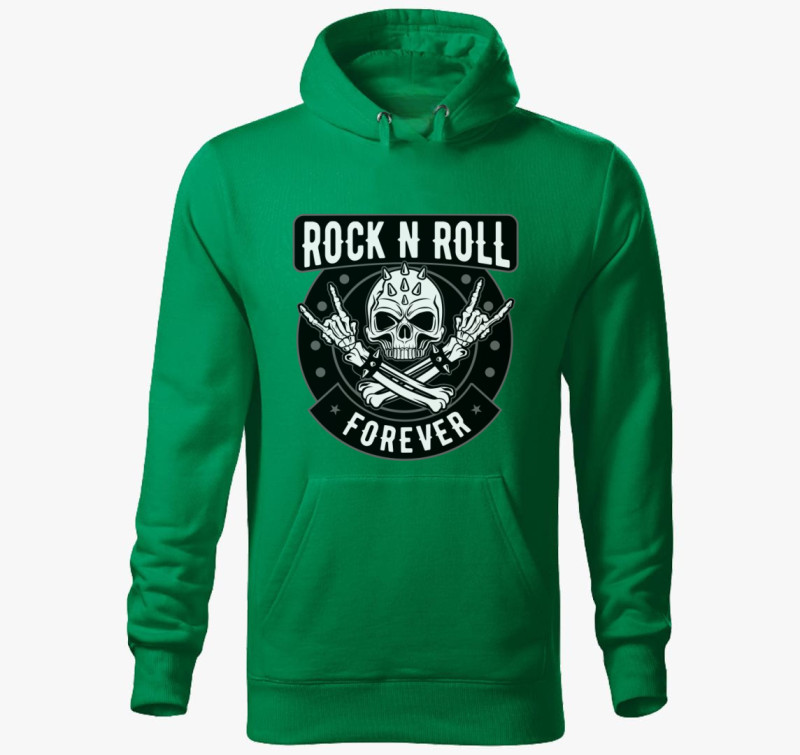 Rock'N Roll Forever kapucnis pulóver — Fűzöld