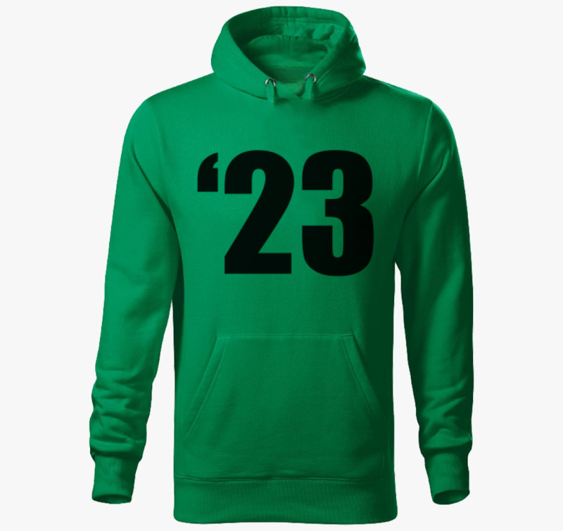 23 kapucnis pulóver — Fűzöld