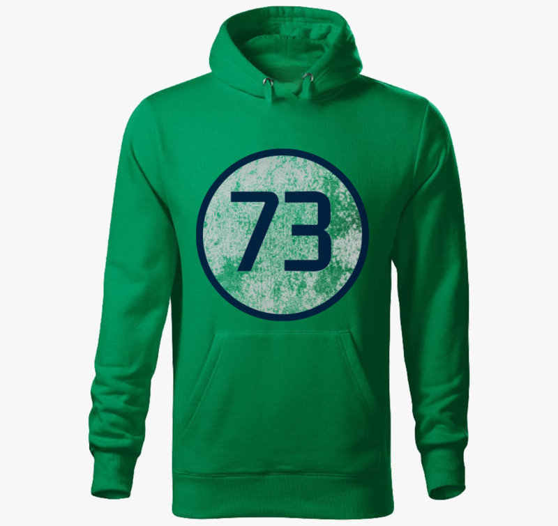 73 prím (Sheldon) kék kapucnis pulóver — Fűzöld