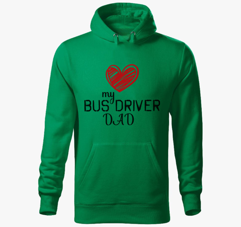 Buszsofőr apa kapucnis pulóver — Fűzöld