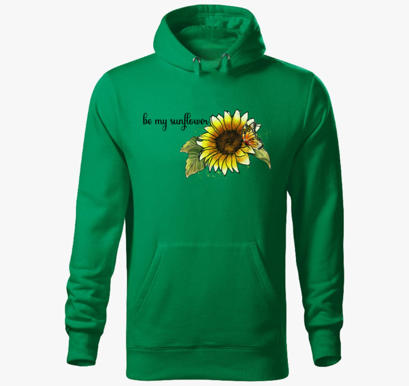 Be my sunflower kapucnis pulóver — Fűzöld