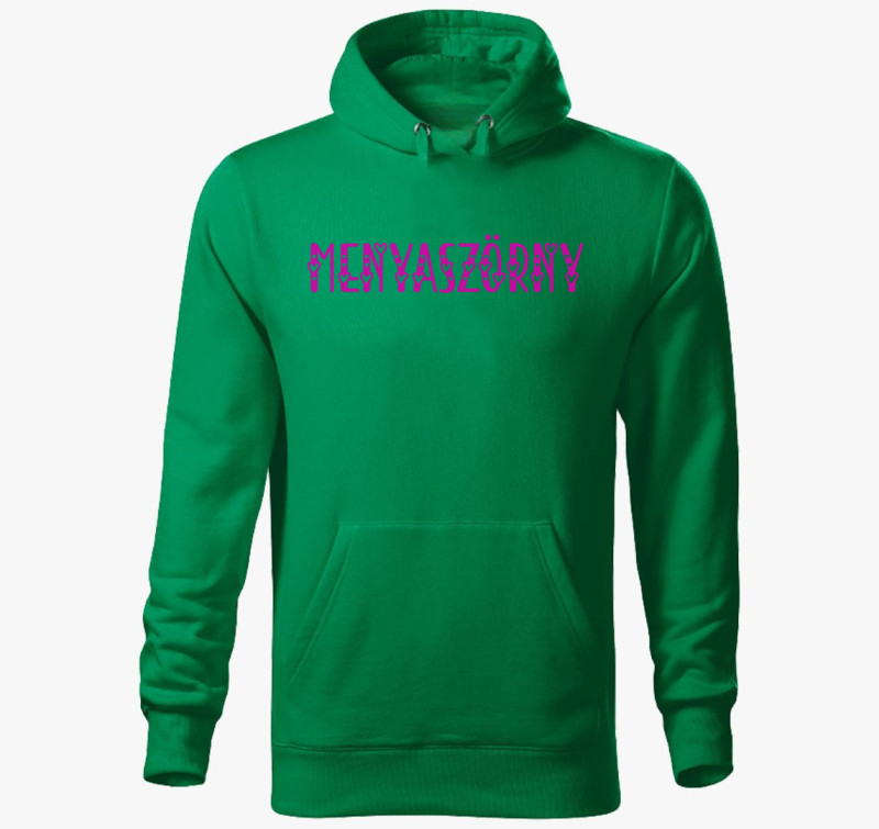 Menyaszörny pink kapucnis pulóver — Fűzöld