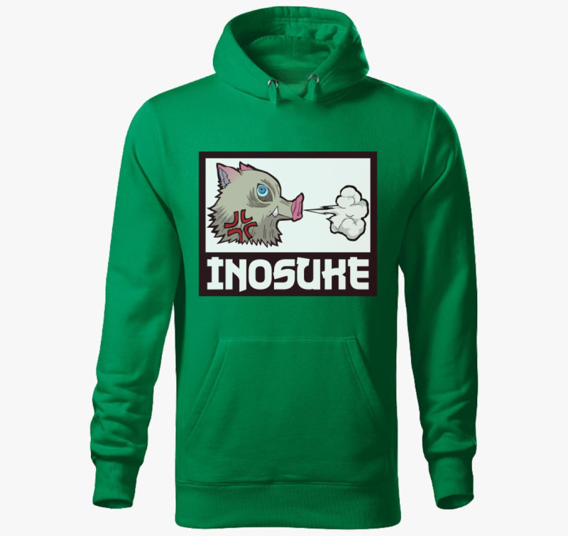 Inosuke kapucnis pulóver — Fűzöld
