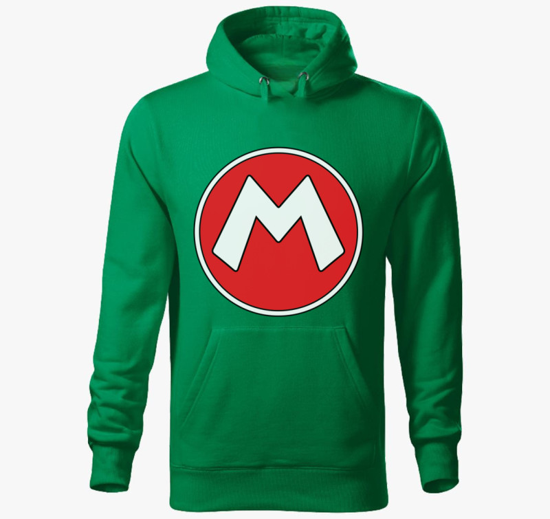 Mario Monogram kapucnis pulóver — Fűzöld