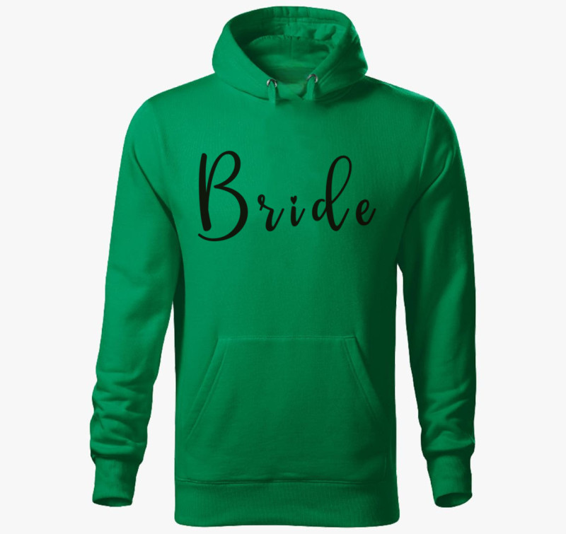Bride szivecske kapucnis pulóver — Fűzöld