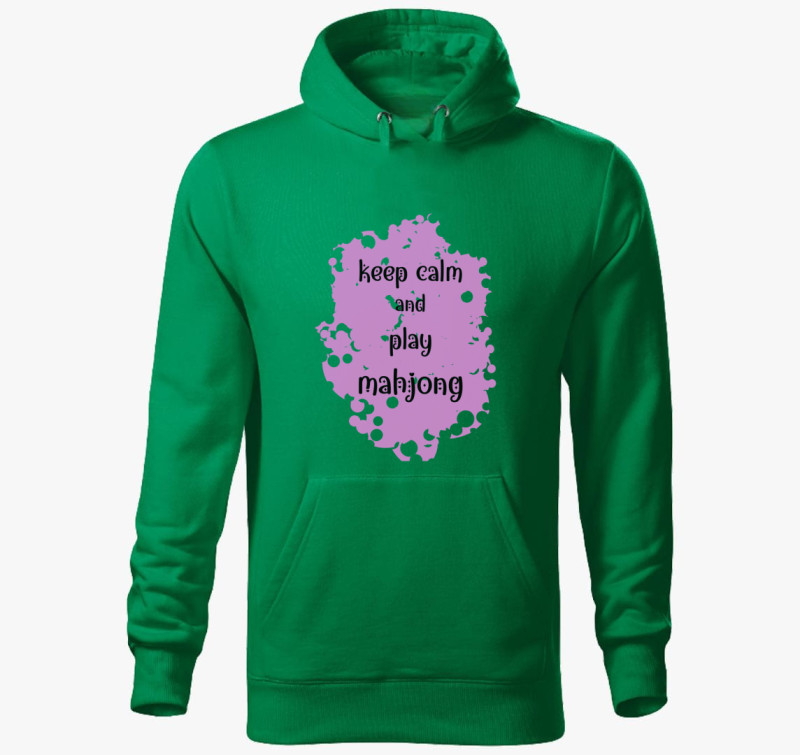 Keep calm mahjong pink kapucnis pulóver — Fűzöld