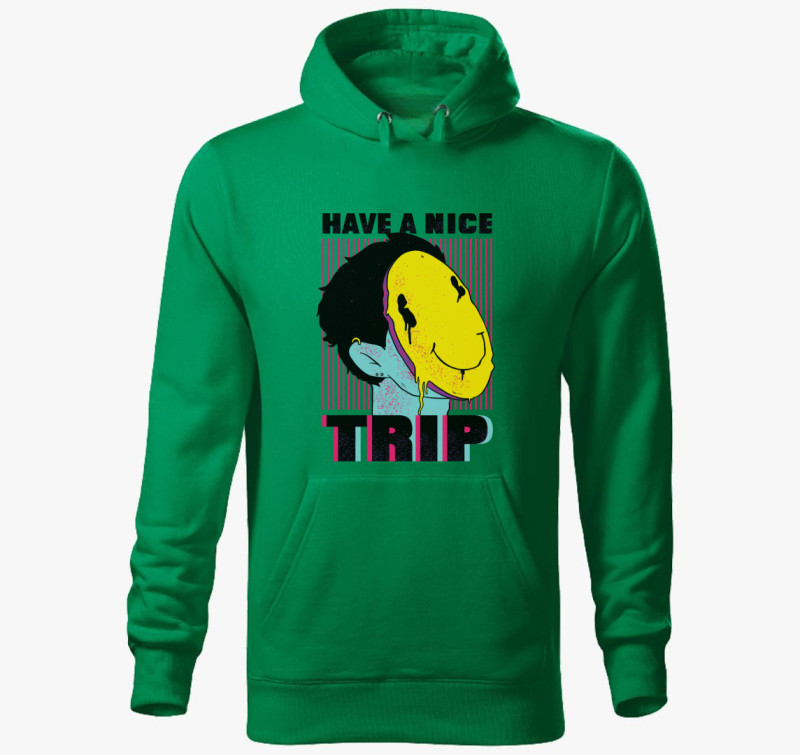 Have a nice trip kapucnis pulóver — Fűzöld
