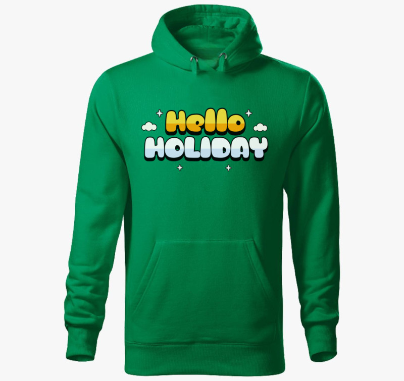 Hello Holiday kapucnis pulóver — Fűzöld