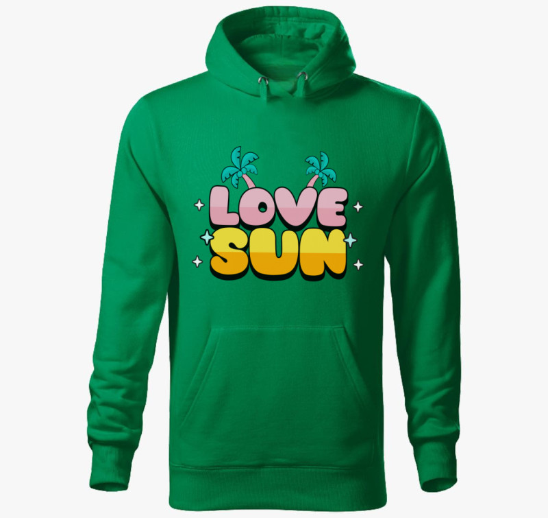 Love Sun kapucnis pulóver — Fűzöld