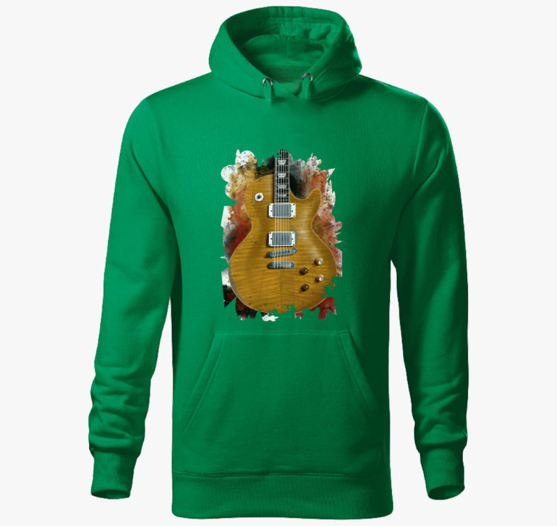 Greeny gitár kapucnis pulóver — Fűzöld