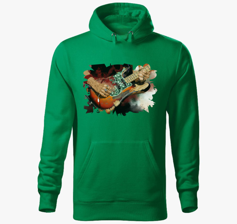 Joe Perry gitár kapucnis pulóver — Fűzöld