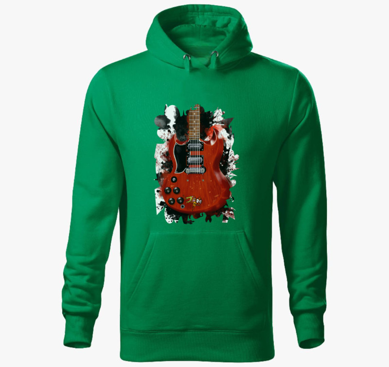 Tony Iommi Monkey gitár kapucnis pulóver — Fűzöld