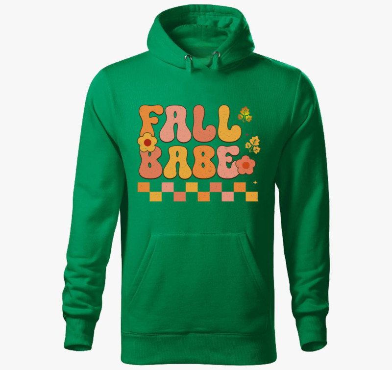Fall babe kapucnis pulóver — Fűzöld