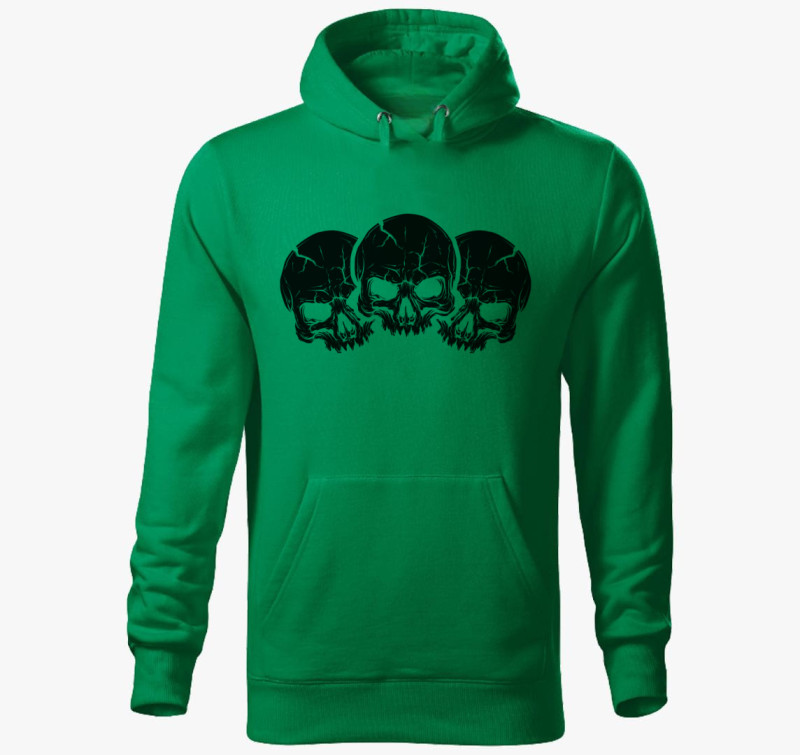 3 black skulls kapucnis pulóver — Fűzöld